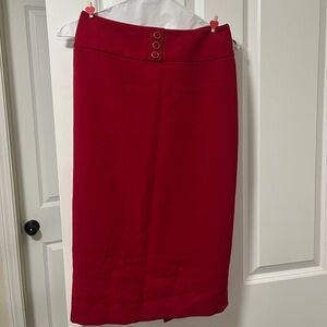Karl Lagerfeld Red Midi Pencil Skirt